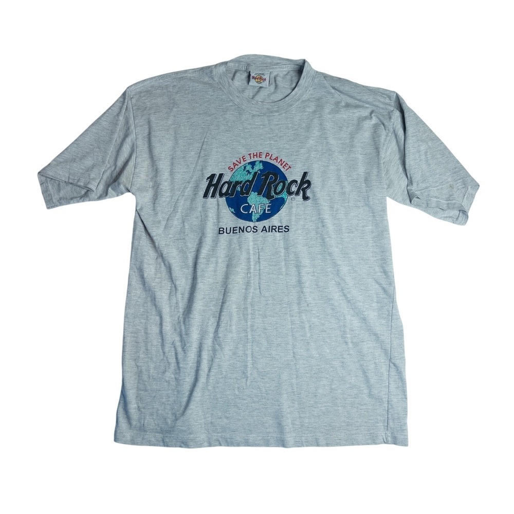 Hard Rock Cafe Buenos Aires Save The Planet Mens Grey Short Sleeve T-Shirt XL